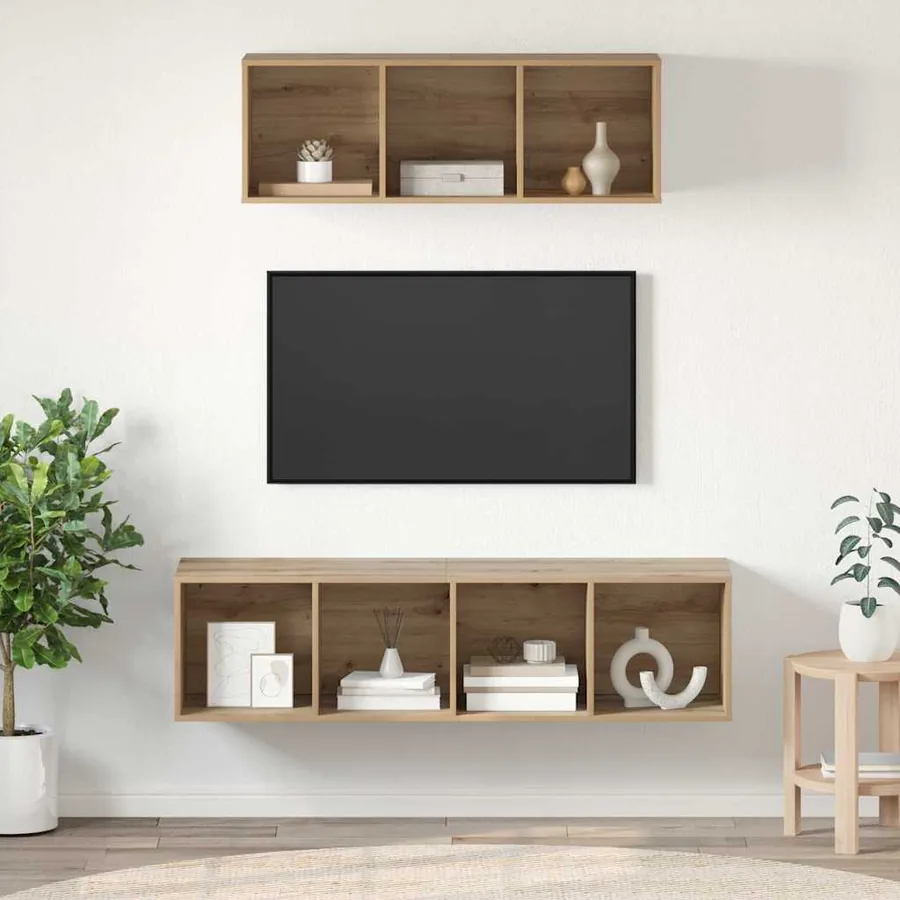 Ensemble meuble TV 2 pcs Chêne artisanal Bois d'ingénierie