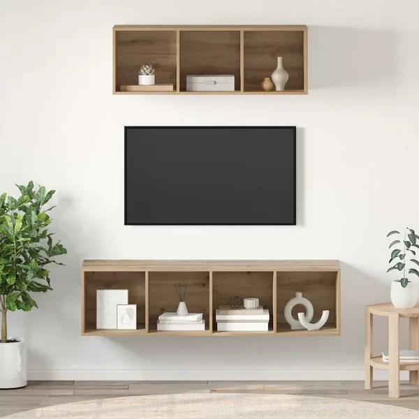 Ensemble meuble TV 2 pcs Chêne artisanal Bois d'ingénierie