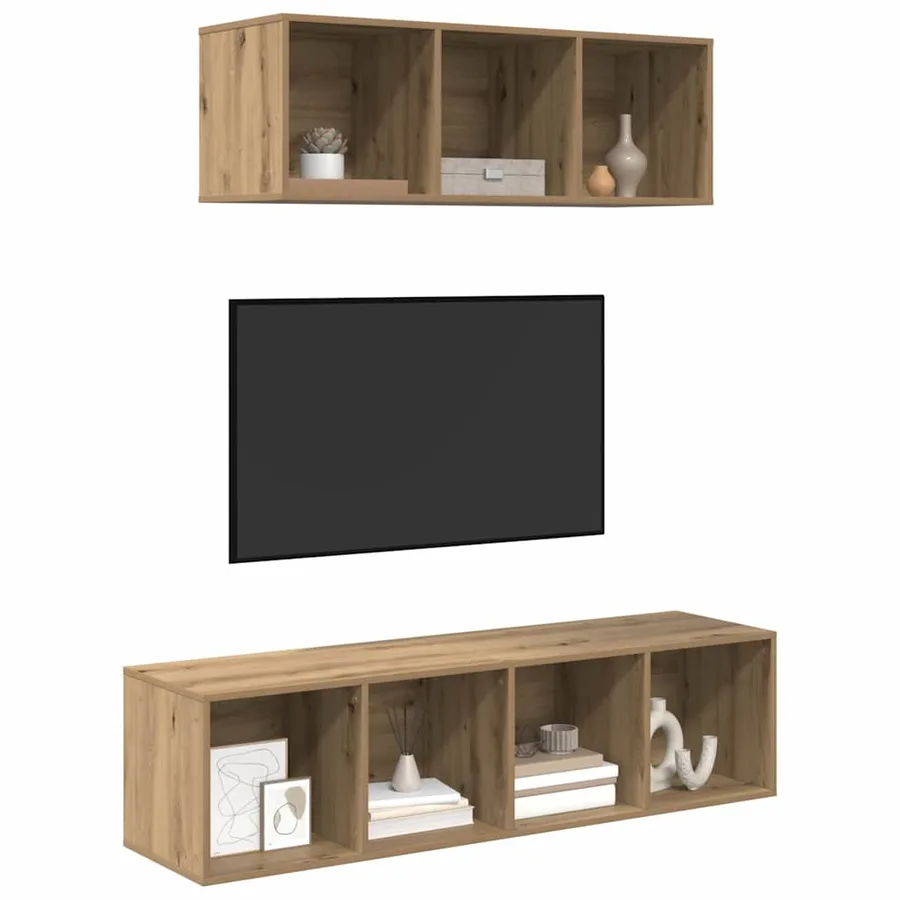 Ensemble meuble TV 2 pcs Chêne artisanal Bois d'ingénierie - 3