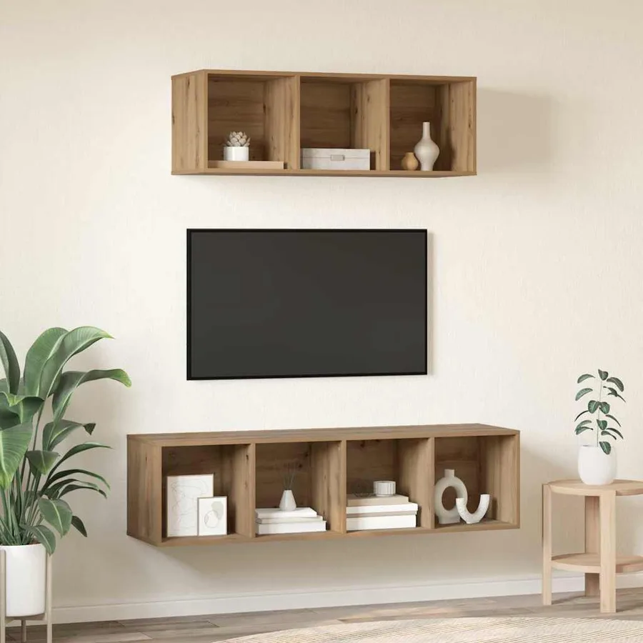 Ensemble meuble TV 2 pcs Chêne artisanal Bois d'ingénierie - 4