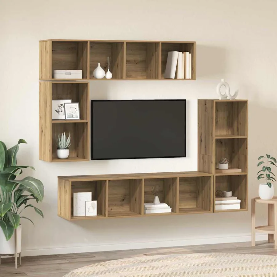 Ensemble meuble TV 4 pcs Chêne artisanal Bois d'ingénierie