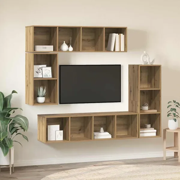 Ensemble meuble TV 4 pcs Chêne artisanal Bois d'ingénierie
