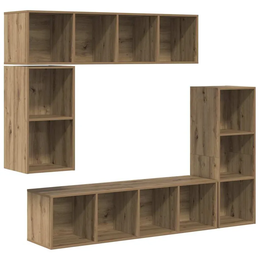 Ensemble meuble TV 4 pcs Chêne artisanal Bois d'ingénierie - 2
