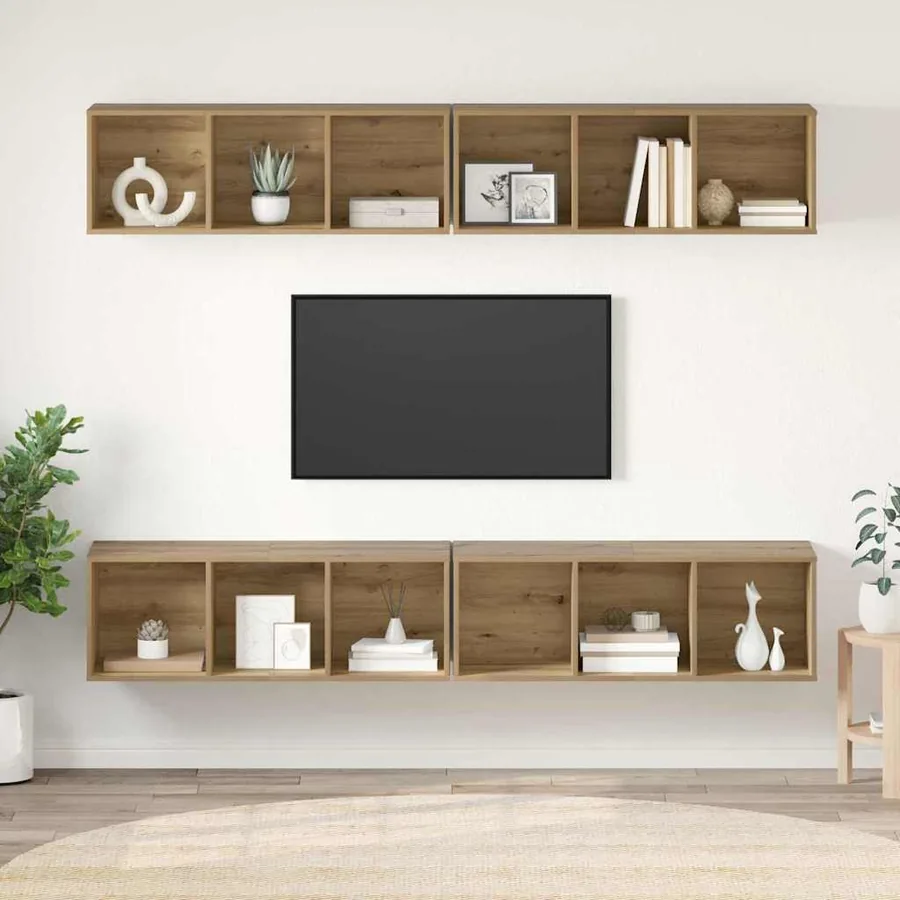 Ensemble meuble TV 4 pcs Chêne artisanal Bois d'ingénierie