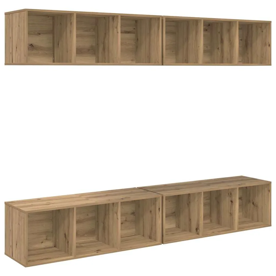 Ensemble meuble TV 4 pcs Chêne artisanal Bois d'ingénierie - 2