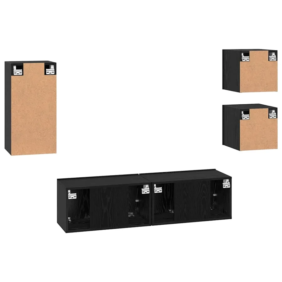 Ensemble meuble TV 5 pcs Chêne noir Bois d'ingénierie - 11