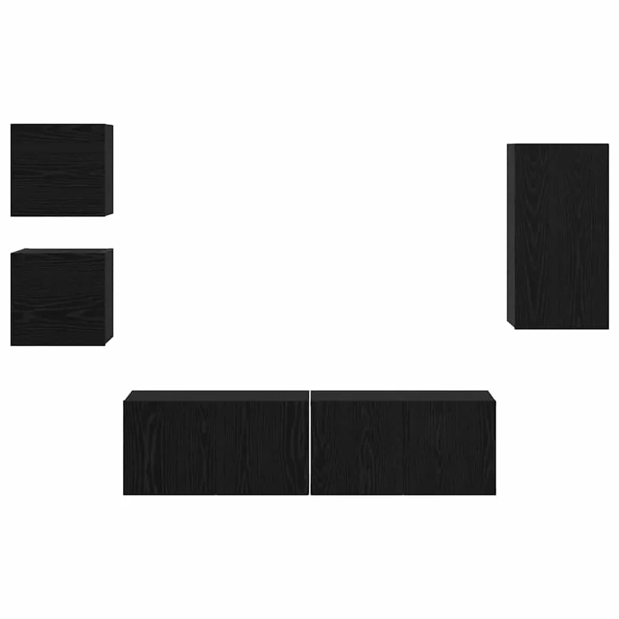 Ensemble meuble TV 5 pcs Chêne noir Bois d'ingénierie - 9