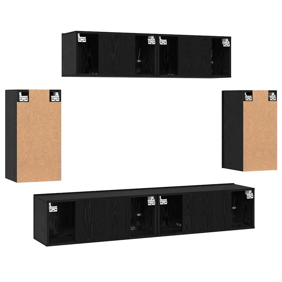 Ensemble meuble TV 6 pcs Chêne noir Bois d'ingénierie - 11