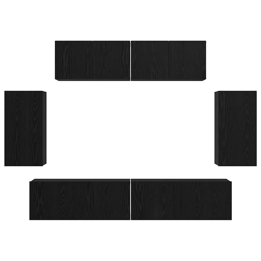 Ensemble meuble TV 6 pcs Chêne noir Bois d'ingénierie - 9