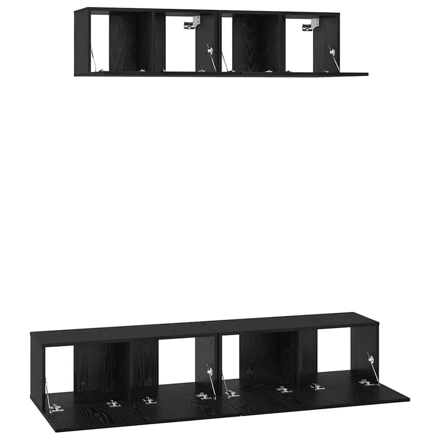 Ensemble meuble TV 4 pcs Chêne noir Bois d'ingénierie - 7