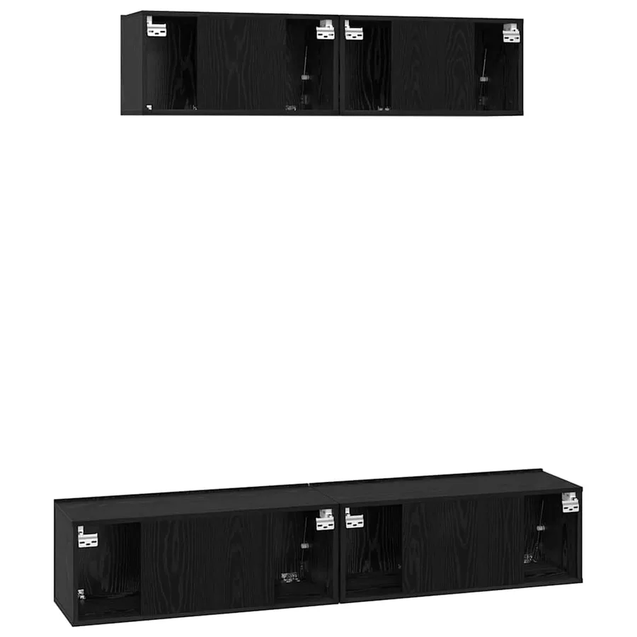 Ensemble meuble TV 4 pcs Chêne noir Bois d'ingénierie - 8