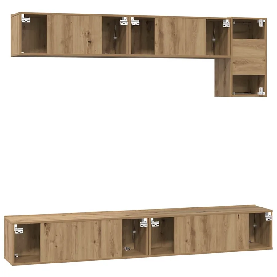 Ensemble meuble TV 5 pcs Chêne artisanal Bois d'ingénierie - 10