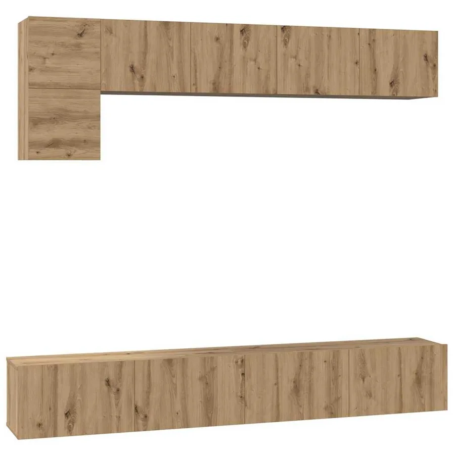 Ensemble meuble TV 5 pcs Chêne artisanal Bois d'ingénierie - 2