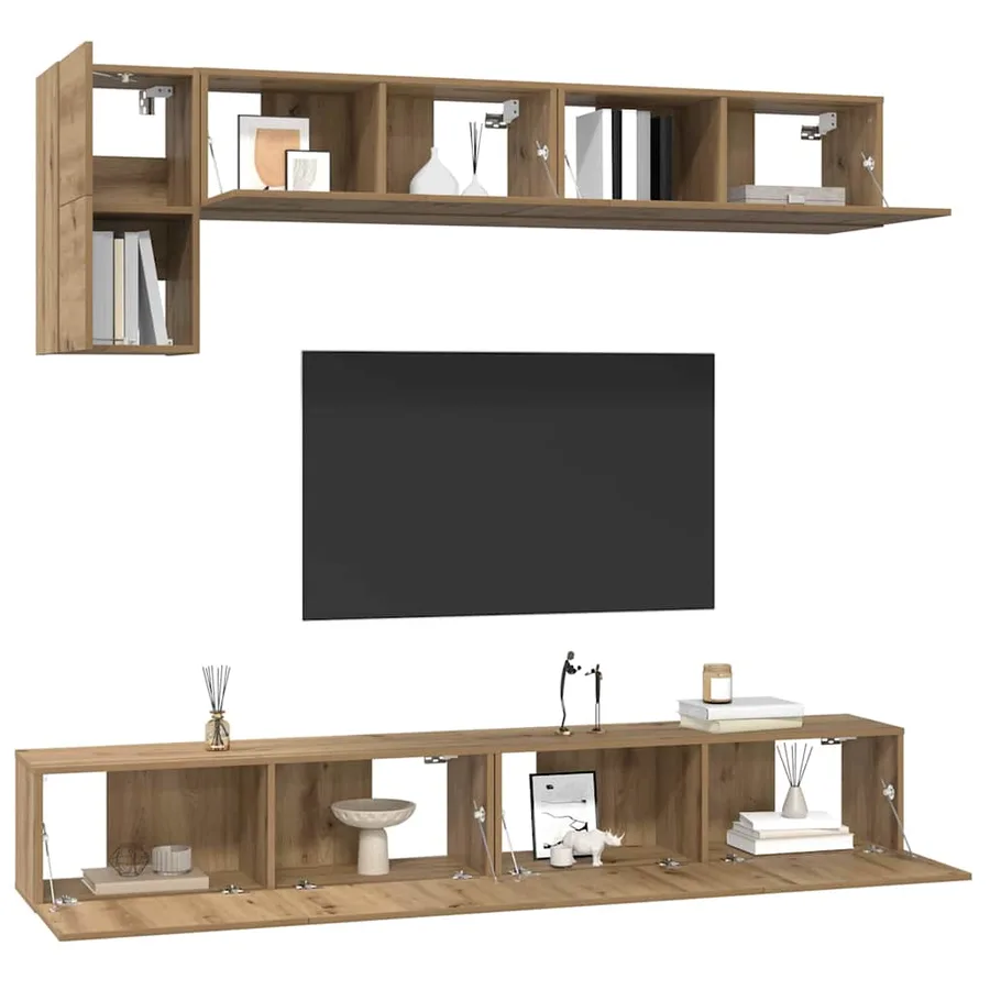 Ensemble meuble TV 5 pcs Chêne artisanal Bois d'ingénierie - 3