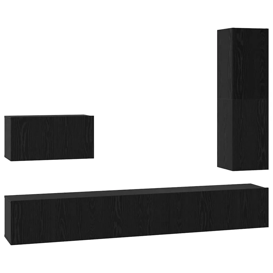 Ensemble meuble TV 4 pcs Chêne noir Bois d'ingénierie - 2