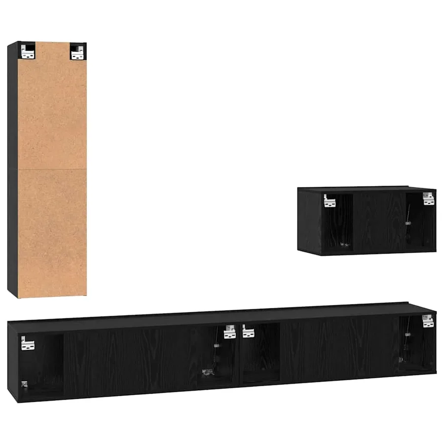 Ensemble meuble TV 4 pcs Chêne noir Bois d'ingénierie - 8