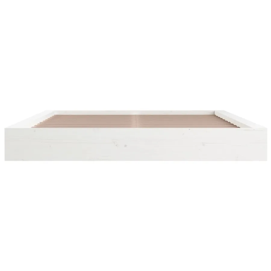 Cadre de lit sans matelas blanc 120x200 cm bois massif - 4