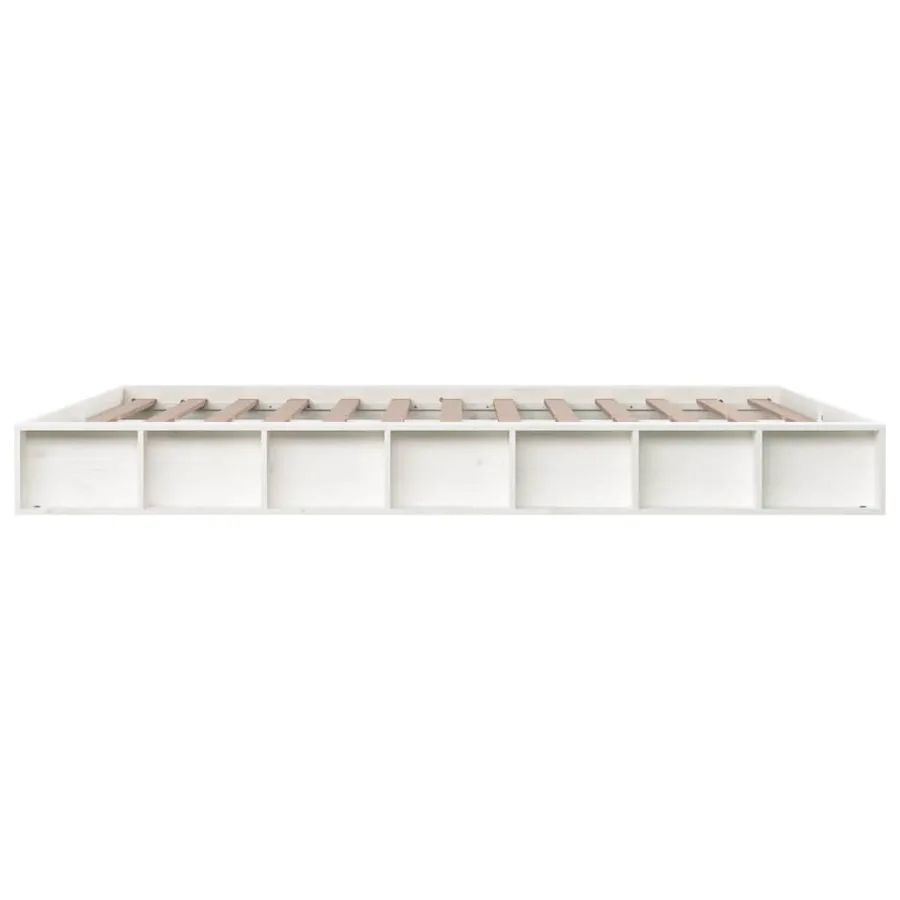 Cadre de lit sans matelas blanc 120x200 cm bois massif - 5