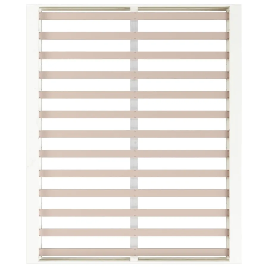Cadre de lit sans matelas blanc 120x200 cm bois massif - 6