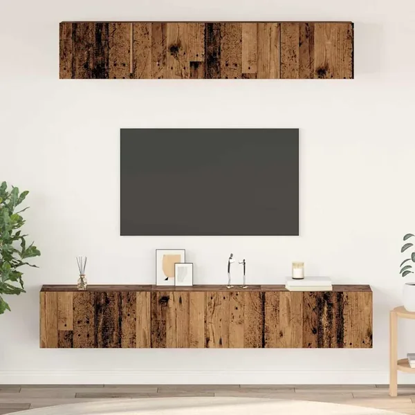 Ensemble meuble TV 5 pcs Bois Ancien Bois d'ingénierie