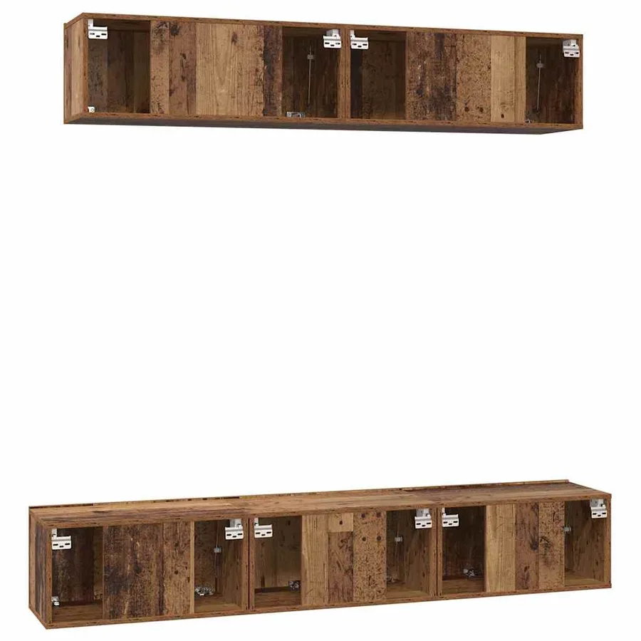 Ensemble meuble TV 5 pcs Bois Ancien Bois d'ingénierie - 9