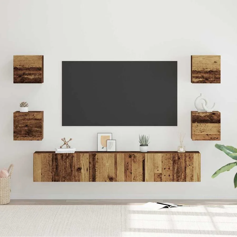 Ensemble meuble TV 7 pcs Bois Ancien Bois d'ingénierie