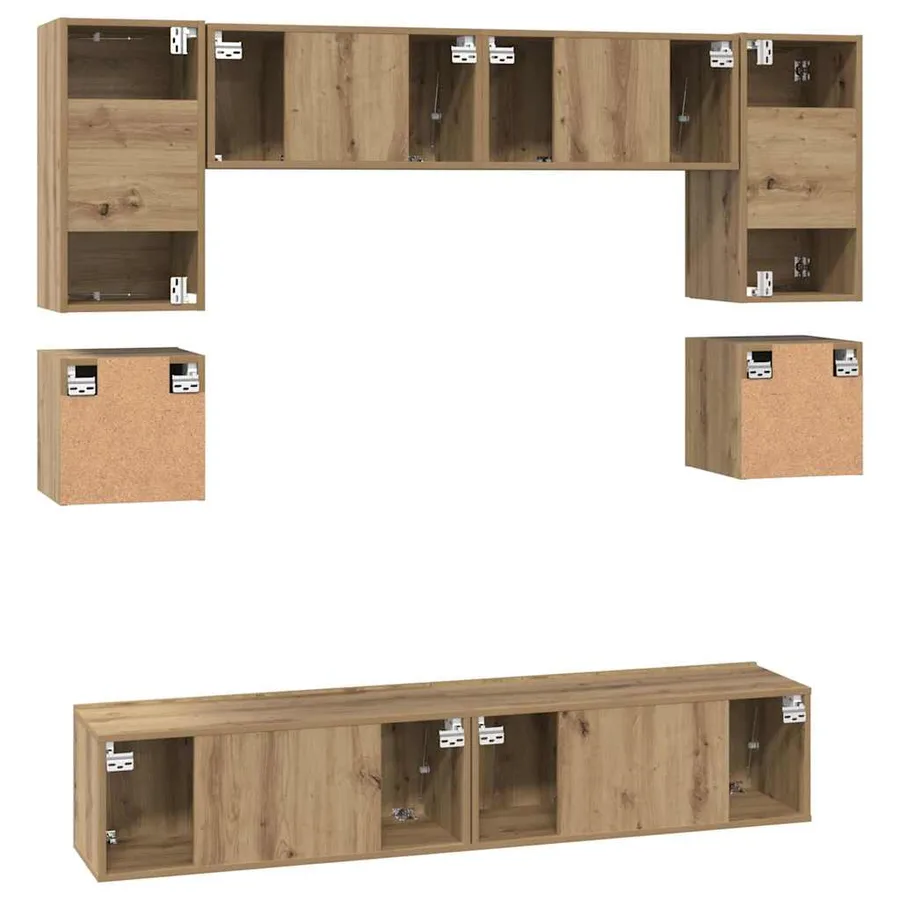 Ensemble meuble TV 8 pcs Chêne artisanal Bois d'ingénierie - 10