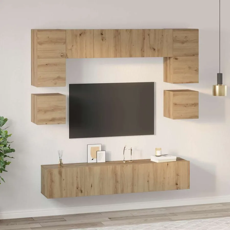 Ensemble meuble TV 8 pcs Chêne artisanal Bois d'ingénierie - 4