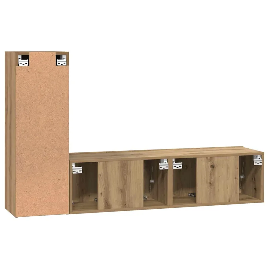 Ensemble meuble TV 3 pcs Chêne artisanal Bois d'ingénierie - 9