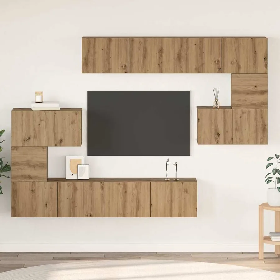 Ensemble meuble TV 8 pcs Chêne artisanal Bois d'ingénierie