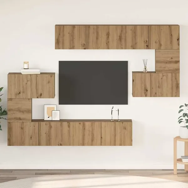 Ensemble meuble TV 8 pcs Chêne artisanal Bois d'ingénierie