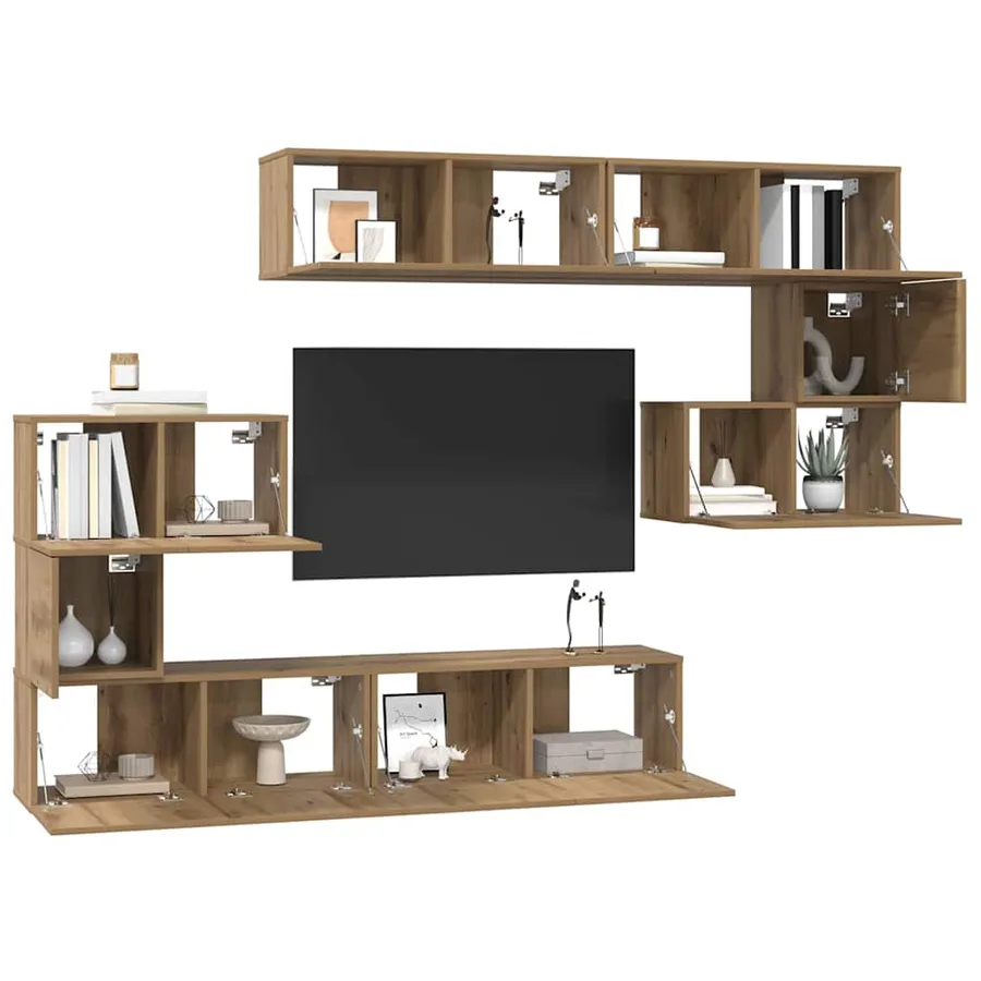 Ensemble meuble TV 8 pcs Chêne artisanal Bois d'ingénierie - 3