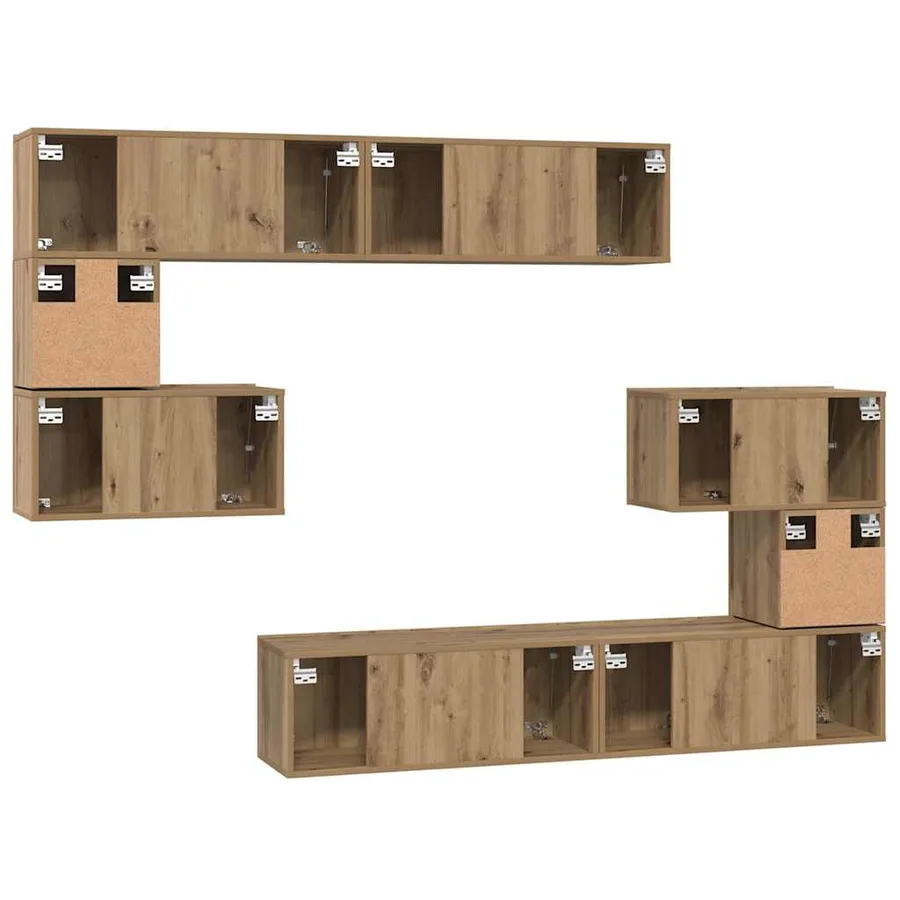 Ensemble meuble TV 8 pcs Chêne artisanal Bois d'ingénierie - 8