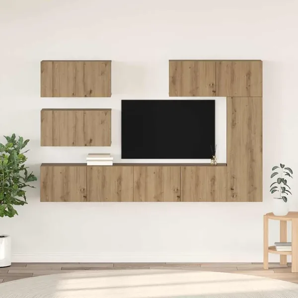 Ensemble meuble TV 6 pcs Chêne artisanal Bois d'ingénierie
