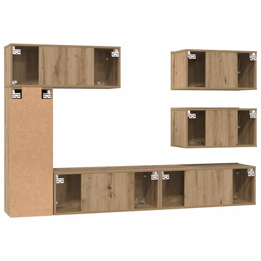 Ensemble meuble TV 6 pcs Chêne artisanal Bois d'ingénierie - 10
