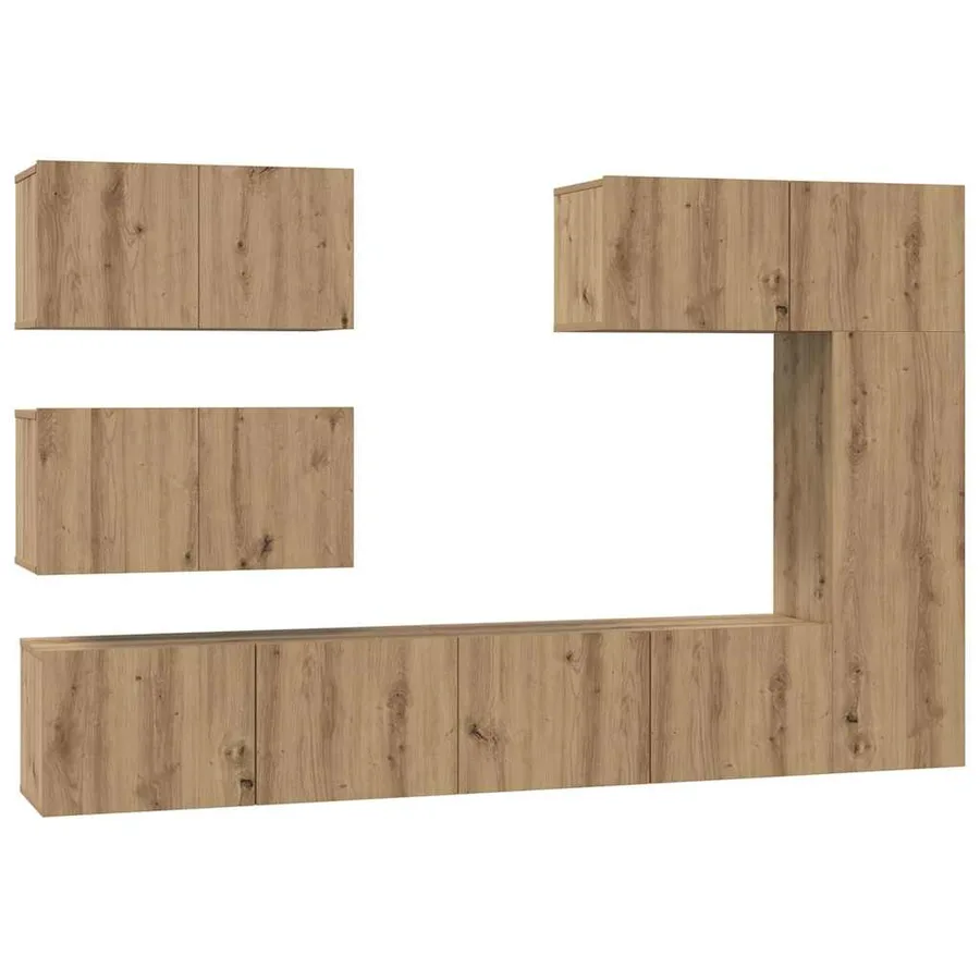 Ensemble meuble TV 6 pcs Chêne artisanal Bois d'ingénierie - 2