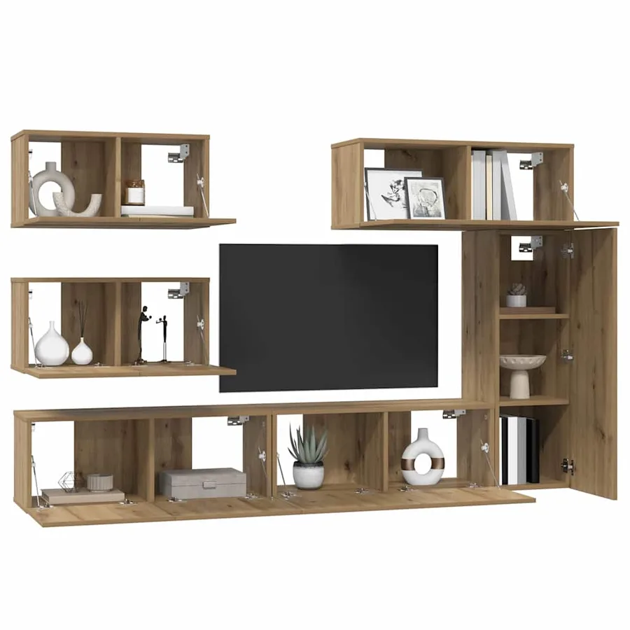 Ensemble meuble TV 6 pcs Chêne artisanal Bois d'ingénierie - 3