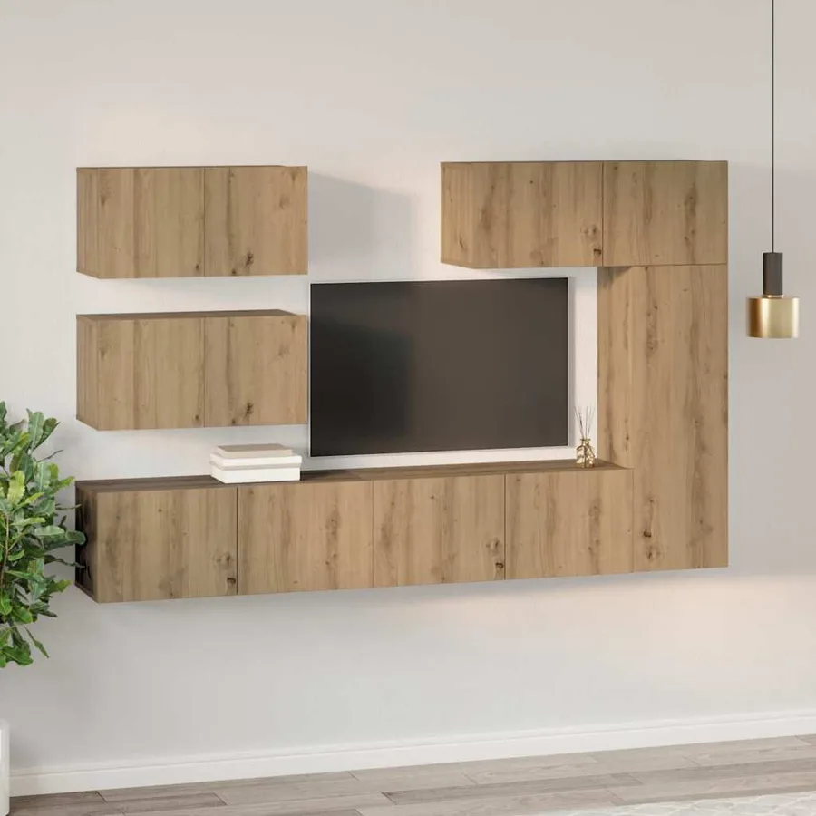 Ensemble meuble TV 6 pcs Chêne artisanal Bois d'ingénierie - 4