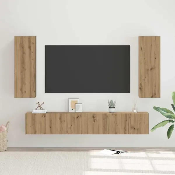 Ensemble meuble TV 5 pcs Chêne artisanal Bois d'ingénierie