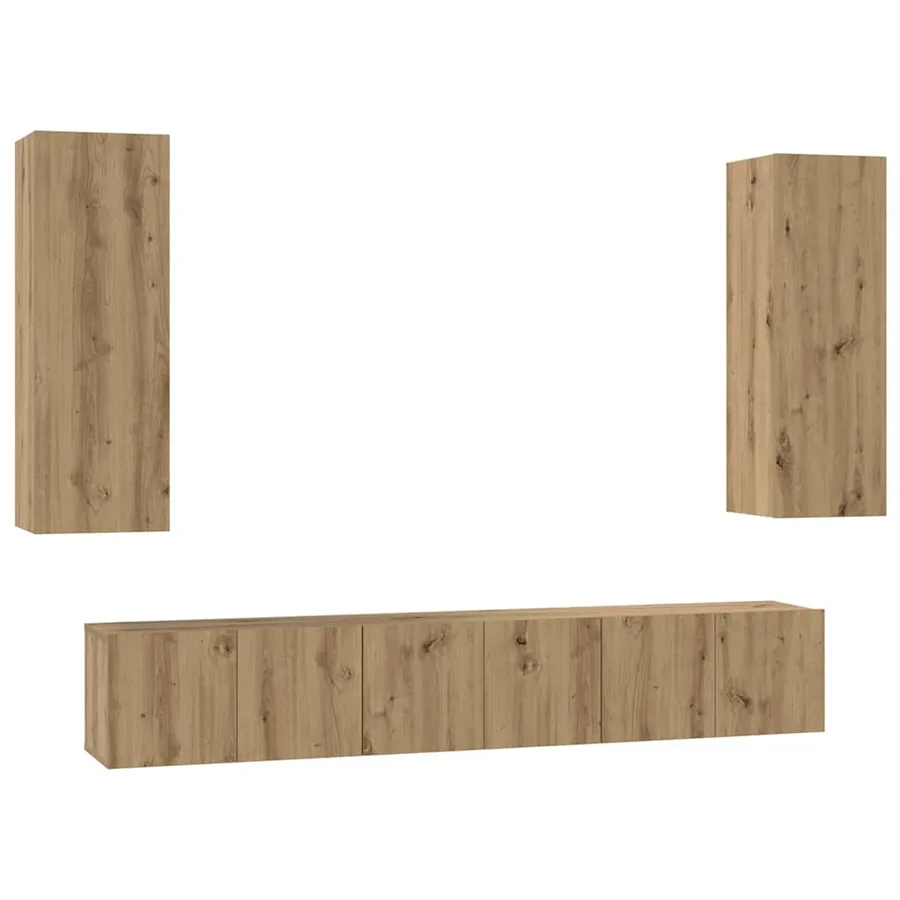 Ensemble meuble TV 5 pcs Chêne artisanal Bois d'ingénierie - 2