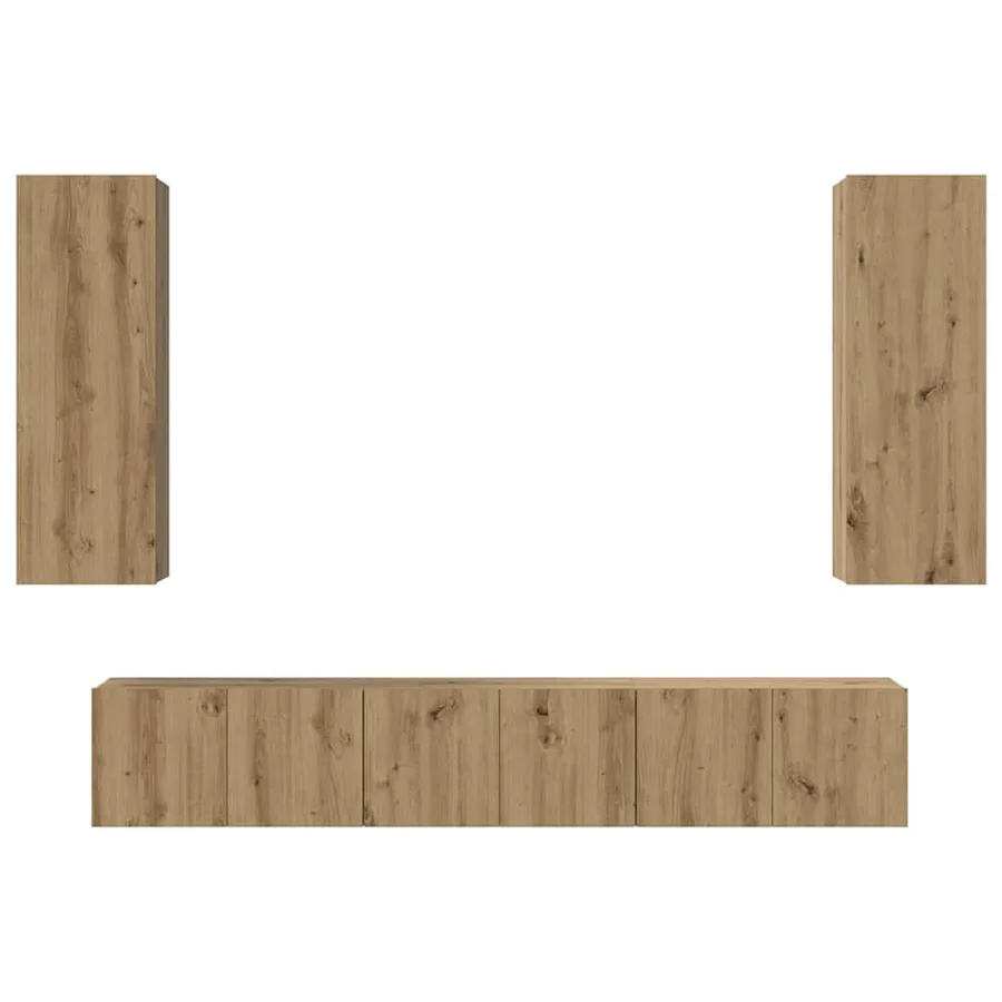 Ensemble meuble TV 5 pcs Chêne artisanal Bois d'ingénierie - 7