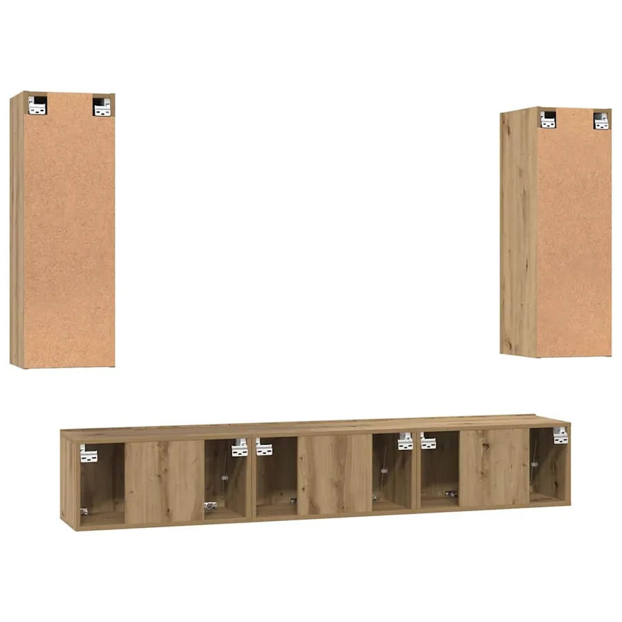 Ensemble meuble TV 5 pcs Chêne artisanal Bois d'ingénierie - 9