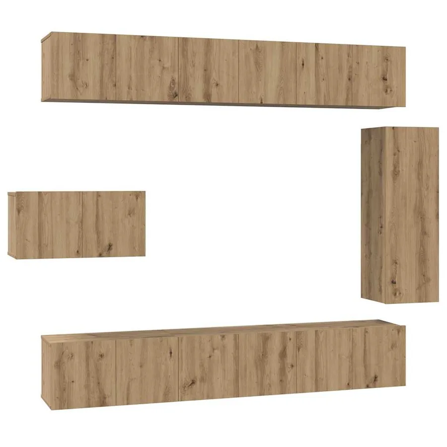 Ensemble meuble TV 8 pcs Chêne artisanal Bois d'ingénierie - 2