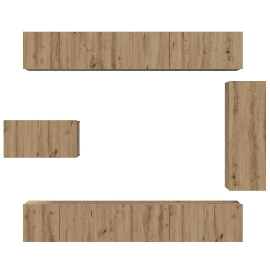 Ensemble meuble TV 8 pcs Chêne artisanal Bois d'ingénierie - 7
