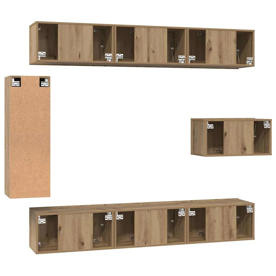 Ensemble meuble TV 8 pcs Chêne artisanal Bois d'ingénierie - 9