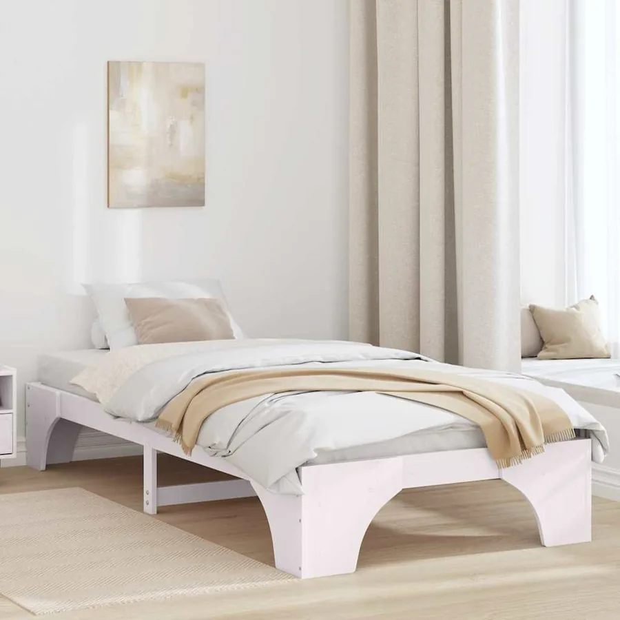 Cadre de lit Blanc 80 x 200 cm Pin massif