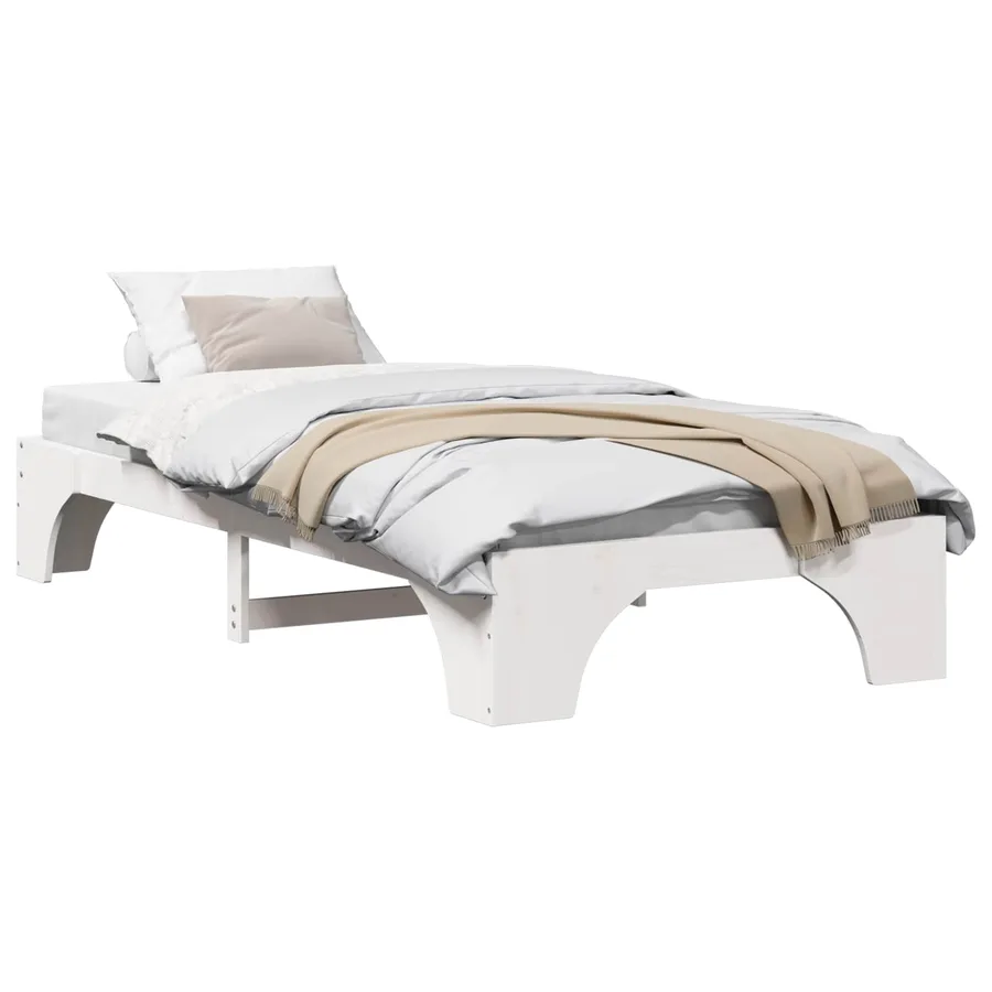 Cadre de lit Blanc 80 x 200 cm Pin massif - 2
