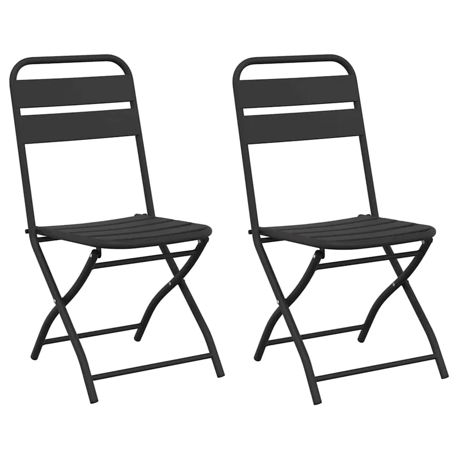 Chaise de jardin pliante 2 pcs Anthracite 42 x 52 x 82 cm - 2