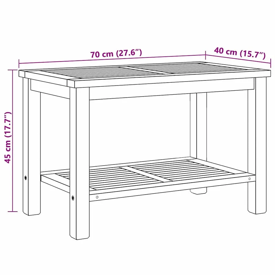 Table basse Marron 70 x 40 x 45 cm Bois de teck massif - 8