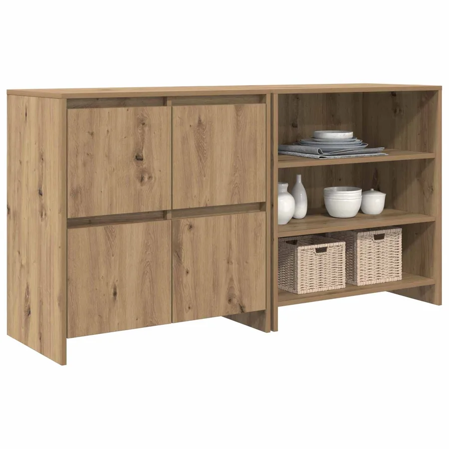 Buffet 2 pcs Chêne artisanal 70 x 41 x 75 cm Bois d'ingénierie - 3